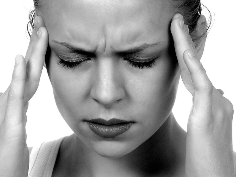 Headache is one of the symptoms of cervical osteochondrosis